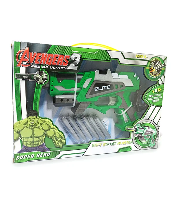 Buy NUB Inspired Avenger’s Super Hero Plastic Soft Bullet Blaster Toy GUN With Suction Target Board at Best Price in Bangladesh