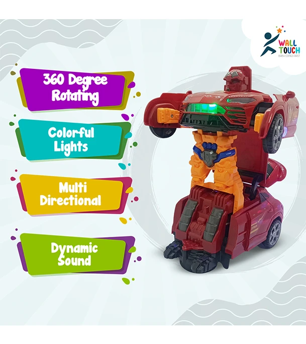 Buy Battery Operated Light & Music 360 Degree Rotating Transformer Robot Car TOY at Best Price in Bangladesh