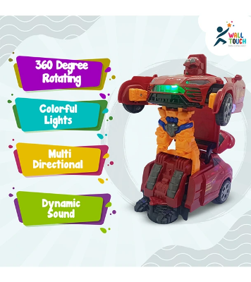 Buy Battery Operated Light & Music 360 Degree Rotating Transformer Robot Car TOY at Best Price in Bangladesh