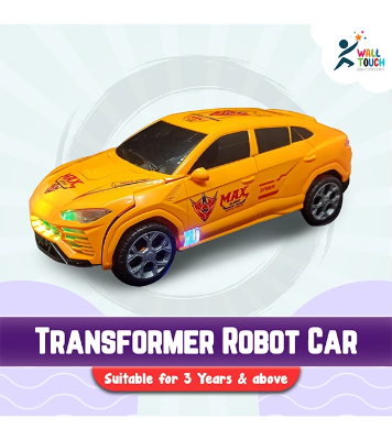 Buy Battery Operated Light & Music 360 Degree Rotating Transformer Robot Car TOY at Best Price in Bangladesh