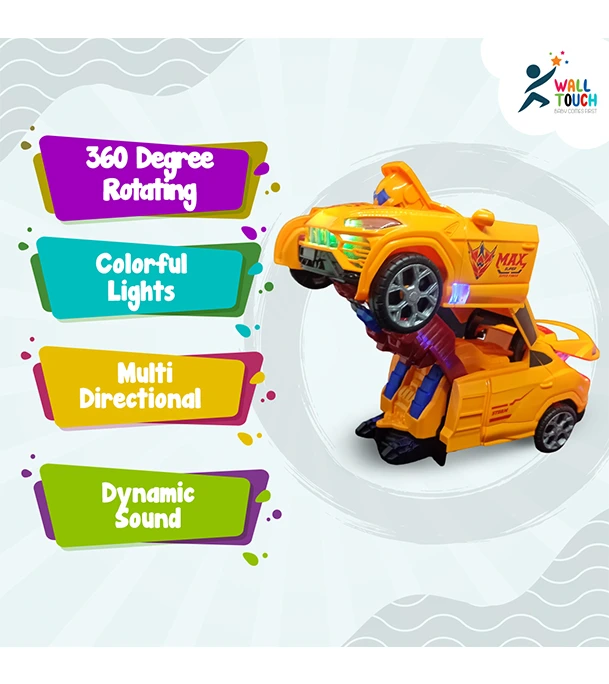 Buy Battery Operated Light & Music 360 Degree Rotating Transformer Robot Car TOY at Best Price in Bangladesh