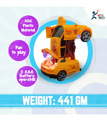 Buy Battery Operated Light & Music 360 Degree Rotating Transformer Robot Car TOY at Best Price in Bangladesh