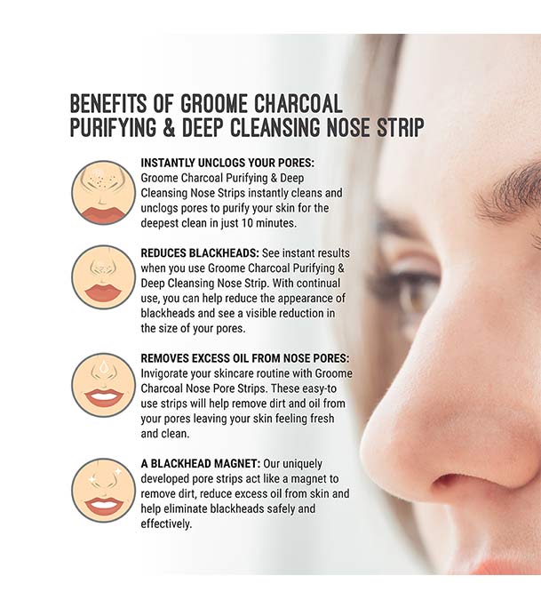 Buy Groome Charcoal Purifying &Deep Cleansing Nose Strips (Monthly Pack)6 Pcs at Best Price in Bangladesh