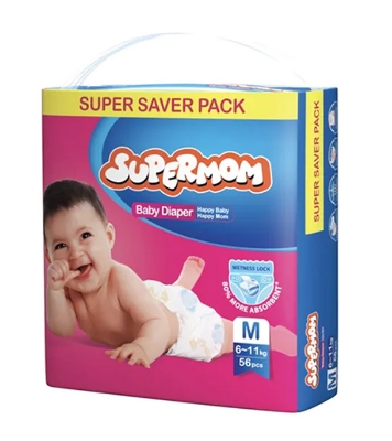 Supermom Baby Belt Diaper Medium - 6-11 kg - 50 Pcs