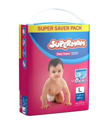 Supermom Baby Belt Diaper Large - 9-14 kg - 40 Pcs