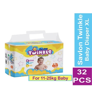 Picture of Savlon Twinkle Baby Belt Diaper XL (11-25 kg ) 32 Pcs