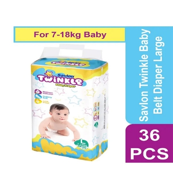 Savlon Twinkle Baby Belt Diaper L - 7-18 kg - 36 Pcs