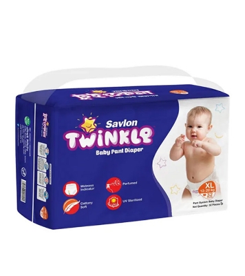 Picture of Savlon Twinkle Baby Pant Diaper XL (12-20 kg)  32 Pcs