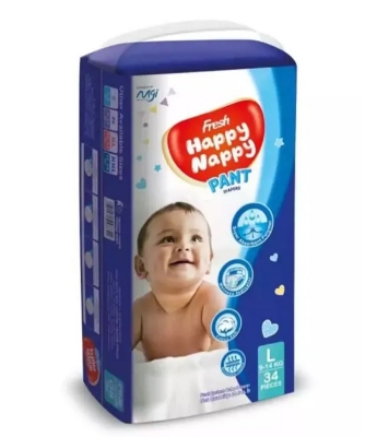 Picture of Fresh Happy Nappy Pant Diaper L ( 9-14 kg ) 34 Pcs