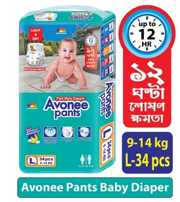 Avonee Pant Diaper L - 9-14 kg - 34 Pcs
