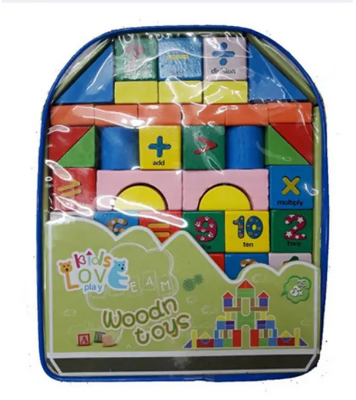 Picture of Kids Wooden Montessori Education Multicolor Building Blocks Toys