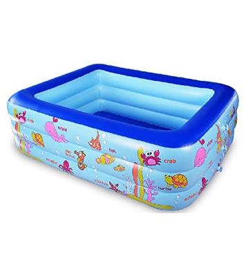 Picture of Inflatable Swimming Pool Adults & Kids Baby Pool Bathing Tub Outdoor Indoor 150 Cmx 110cmx50cm With Electric Pumper