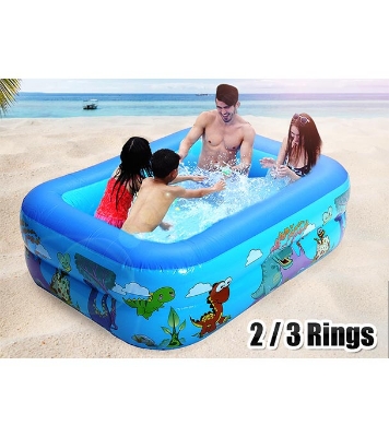 Picture of Inflatable Swimming Pool Adults & Kids Baby Pool Bathing Tub Outdoor Indoor 150 Cmx 110cmx50cm With Electric Pumper