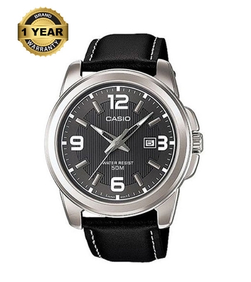 Buy Casio MTP-1314L-8AVDF Black Dial Leather Band Men's Watch Online