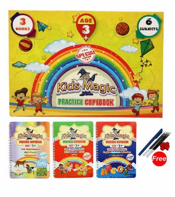 Buy KIDS Magic Practice copy Handwriting Practice Book 3 pcs with  5 PCS pen Online
