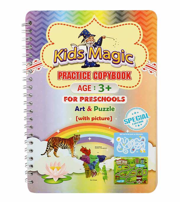 Buy KIDS Magic Practice copy Handwriting Practice Book 3 pcs with 5 PCS pen Online	