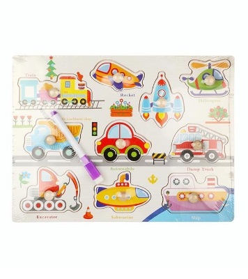 Buy Baby Early Learning  Wooden English  namer Puzzle With Board Multicolor  Online 