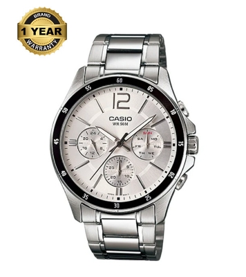 Buy Casio Enticer Multifunction Silver Chain Watch MTP-1374D-7AVDF Online