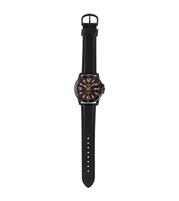 Buy Casio Enticer Date Black Belt Watch MTP-VD01BL-5BVUDF Online 