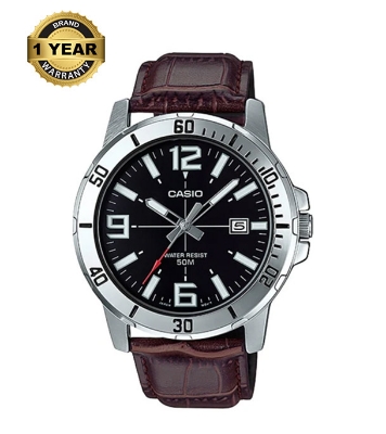 Buy Casio Enticer Date Silver Belt Watch MTP-VD01L-1BVUDF Online 