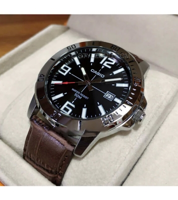 Buy Casio Enticer Date Silver Belt Watch MTP-VD01L-1BVUDF Online 