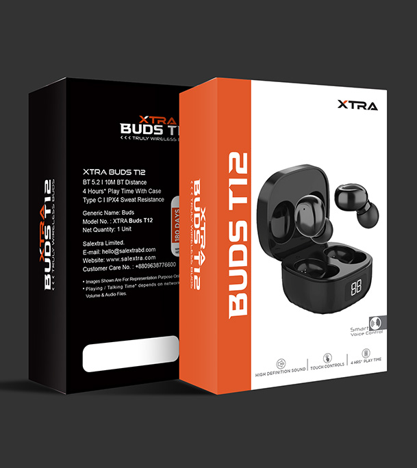 Buy Xtra Buds T12 Upto 5 Hours Play Time Black at Best Price In Bangladesh