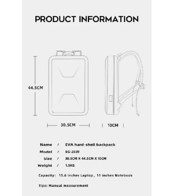 Buy BANGE BG-2839 -Premium Quality Anti-Theft Hard Shell TSA Lock Laptop Backpack Online