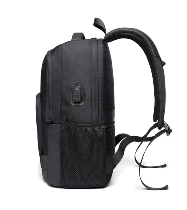 Buy Bange BG-1922 16 inch Men Oxford Fabric Waterproof Backpack with USB Port(Black)  Online
