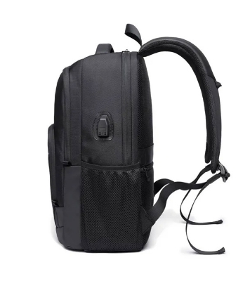 Buy Bange BG-1922 16 inch Men Oxford Fabric Waterproof Backpack with USB Port(Black)  Online