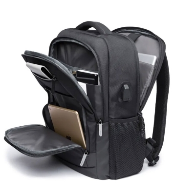 Buy Bange BG-1922 16 inch Men Oxford Fabric Waterproof Backpack with USB Port(Black)  Online