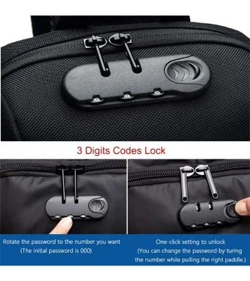 OZUKO 9223 Anti-theft Men Chest Bag Waterproof Crossbody Bag