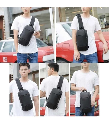 OZUKO 9223 Anti-theft Men Chest Bag Waterproof Crossbody Bag