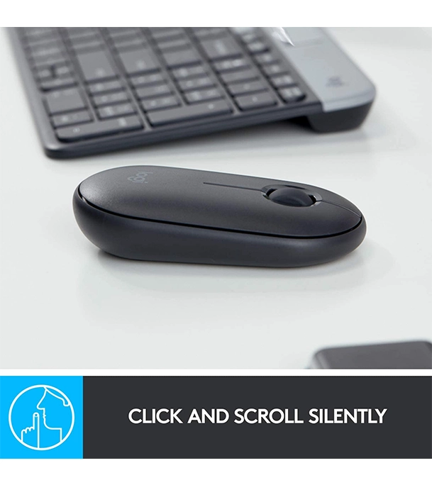 Picture of Logitech M350 Bluetooth or USB - Silent, Slim Wireless Mouse Graphite