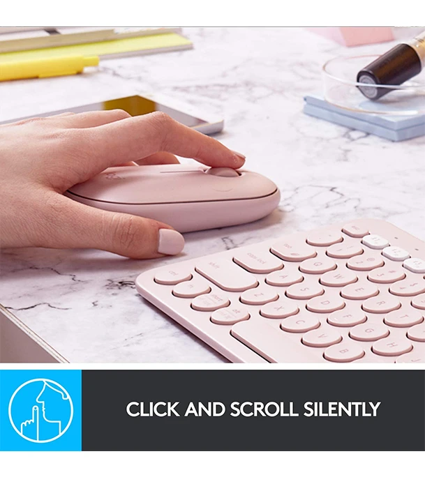 Picture of Logitech M350 Bluetooth or USB - Silent, Slim Wireless Mouse Rose