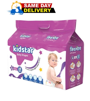 Picture of Kidstar Baby Diaper (Belt System) Large 28 Pcs (9-18 KG)