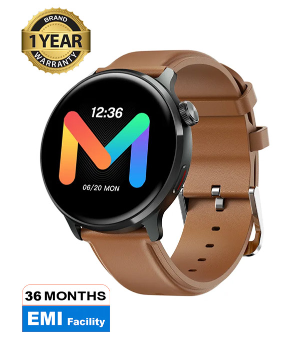 Picture of Mibro Lite 2 BT Calling AMOLED Smart Watch 2ATM with free strap - Brown Leather-Black (Best Price)