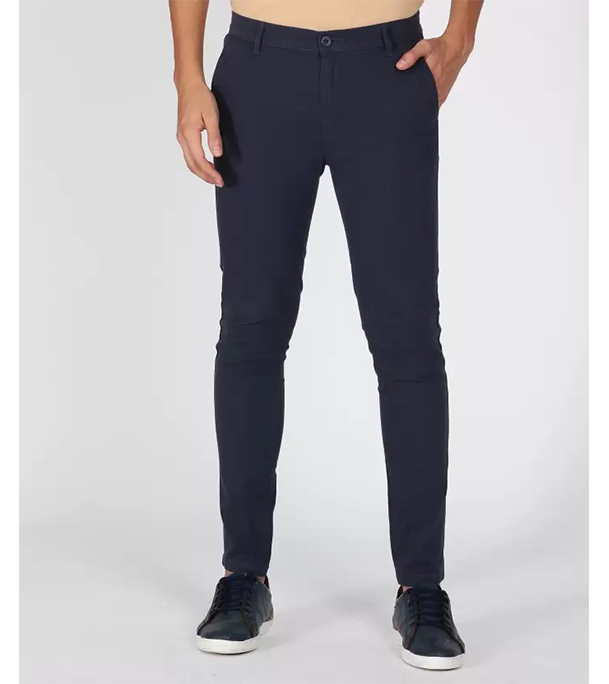 Picture of Men's Premium Design Fabric Slim Fit Navy Blue Color Gabardine Pant