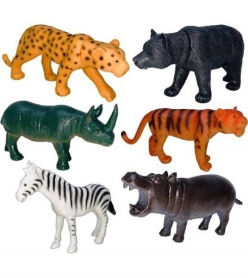 Buy Plastic Mini Jungle Animals Toys 6 Piece Set Animal Collection For Kids at Best Price In Bangladesh