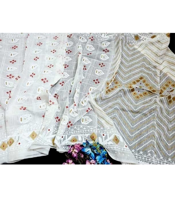 Picture of Women's Half Silk Skin Print Saree