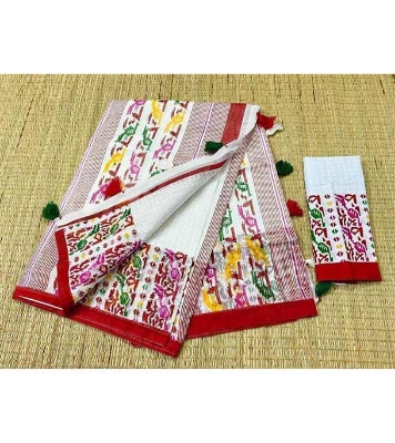 Picture of Women's Half Silk Skin Print Saree