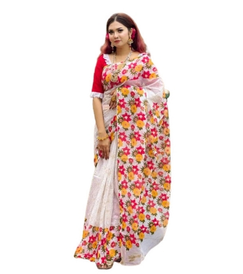 Buy Exclusive Hand Print Half Silk Sharee Online at Best Price