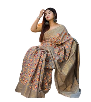 Picture of Exclusive Hand Print Half Silk Sharee