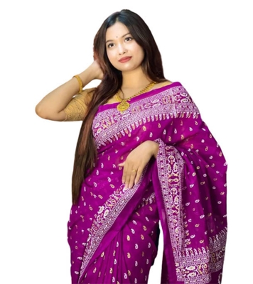 Picture of Exclusive Hand Print Half Silk Sharee