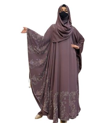Picture of Premium Dubai Cherri  Irani Abaya Borkha with Hijab