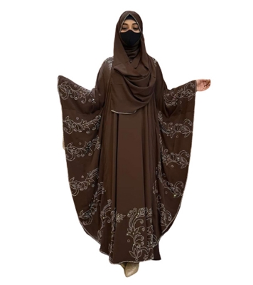 Picture of Premium Dubai Cherri  Irani Abaya Borkha with Hijab