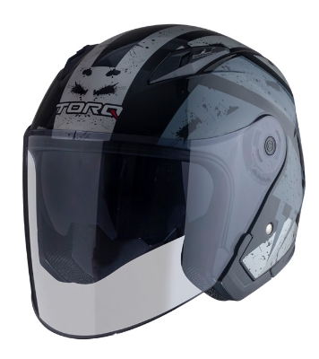 Picture of Torq Atom Leak Helmet -Glossy Grey  Black 