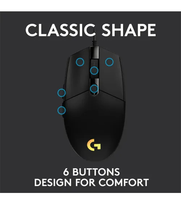 Picture of Logitech G102 Lightsync RGB USB Gaming Mouse(Black)