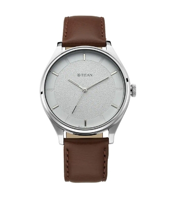 Picture of TITAN Workwear White Dial & Leather Strap Watch 1802SL13