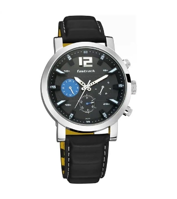 Picture of Fastrack FastFit Watch with Black Dial & Leather Strap 