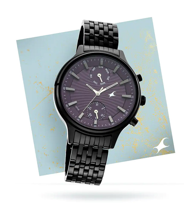 Picture of Fastrack Ruffles Black Dial Stainless Steel Strap Watch